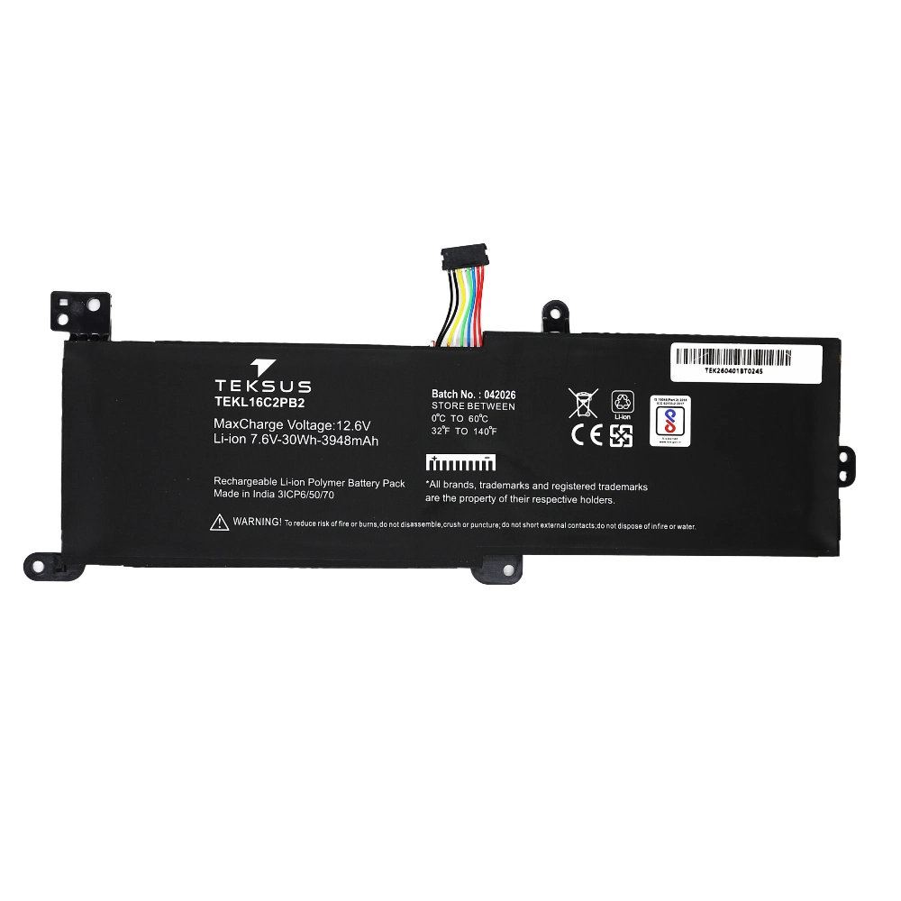 Teksus Laptop Battery Compatible For Lenovo Ideapad 320-15ISK | L16C2PB2 2C view 2